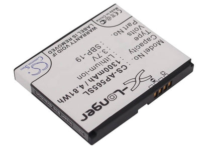 3.7V, 1300mAh, Li-ion Battery fits O2, Xda Zest, 4.81Wh
