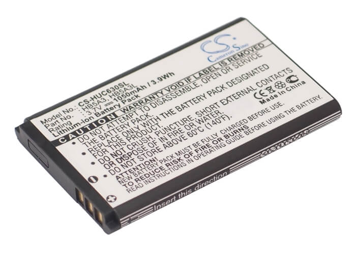 3.7V, 1050mAh, Li-ion Battery fits Huawei, C6300, 3.885Wh