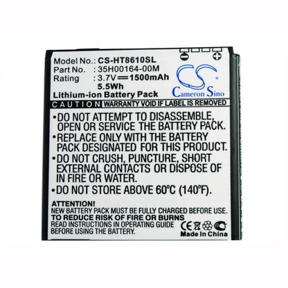 3.7V, 1500mAh, Li-ion Battery fits Htc, C470, Evo 3d, 5.55Wh