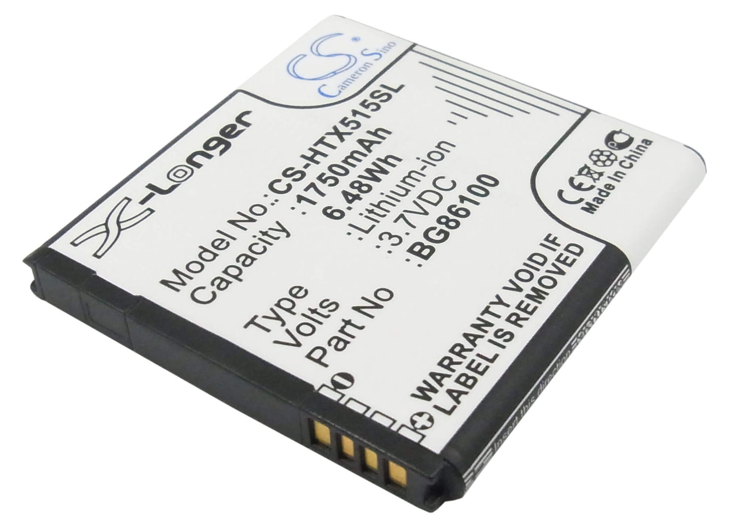 3.7V, 1750mAh, Li-ion Battery fits Sprint, Evo 3d, Evo 4g 3d, 6.475Wh
