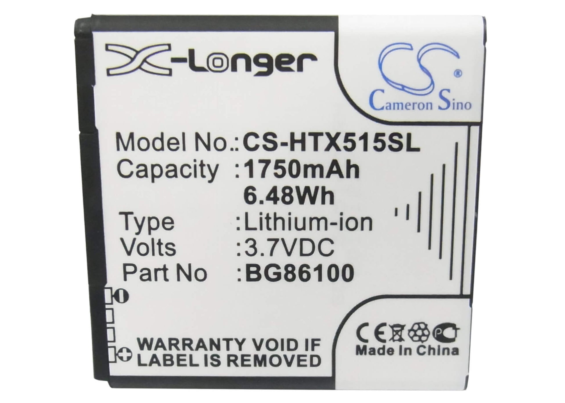 3.7V, 1750mAh, Li-ion Battery fits Sprint, Evo 3d, Evo 4g 3d, 6.475Wh
