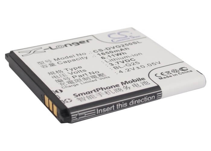 3.7V, 1650mAh, Li-ion Battery fits Doov, D3, D770, 6.105Wh