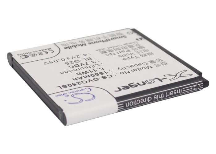 3.7V, 1650mAh, Li-ion Battery fits Coolpad, Cpld-94, 6.105Wh