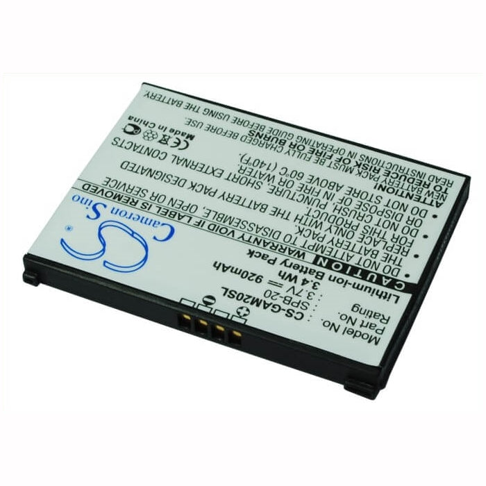 3.7V, 920mAh, Li-ion Battery fits Garmin-asus, Nuvifone M20, Nuvifone M20us, 3.404Wh