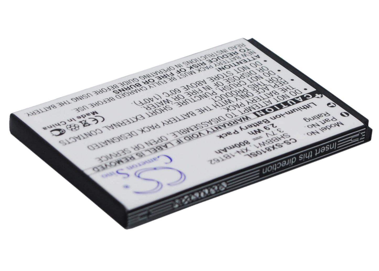 3.7V, 650mAh, Li-ion Battery fits Sharp, 8010c, 825sh, 2.405Wh