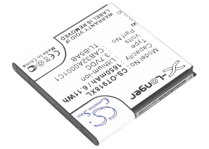 3.7V, 1650mAh, Li-ion Battery fits Tcl, A980, A986, 6.105Wh