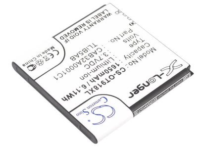 3.7V, 1650mAh, Li-ion Battery fits Alcatel, One Touch 918 Mix, Ot-918 Mix, 6.105Wh