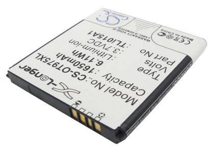 3.7V, 1650mAh, Li-ion Battery fits Alcatel, One Touch 975, One Touch 975n, 6.105Wh