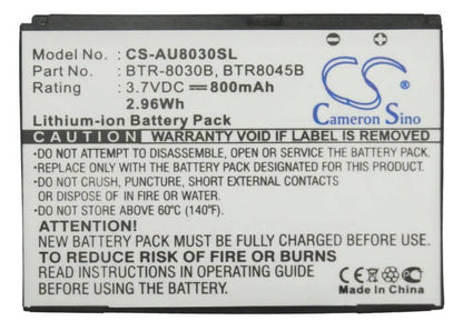 3.7V, 800mAh, Li-ion Battery fits Verizon, Jest Txt8040, Pcd8030, 2.96Wh