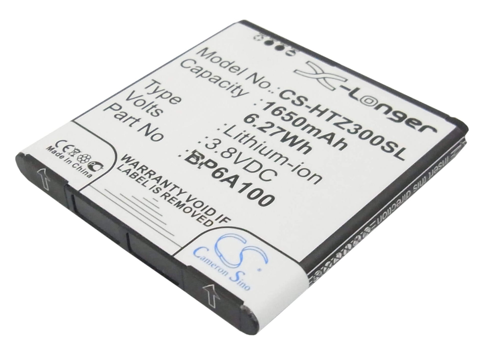 3.8V, 1650mAh, Li-ion Battery fits Htc, 0pa6a100, Desire 300, 6.27Wh