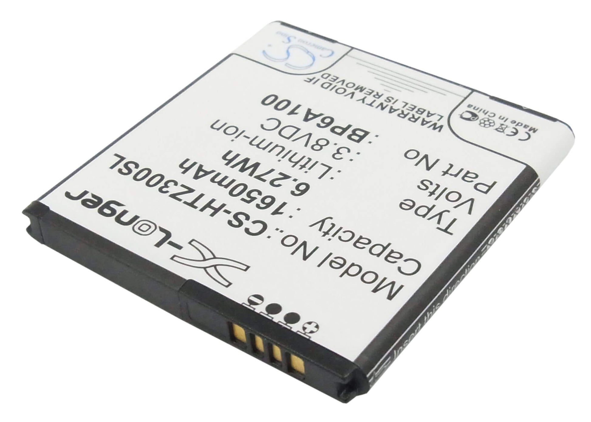 3.8V, 1650mAh, Li-ion Battery fits Htc, 0pa6a100, Desire 300, 6.27Wh