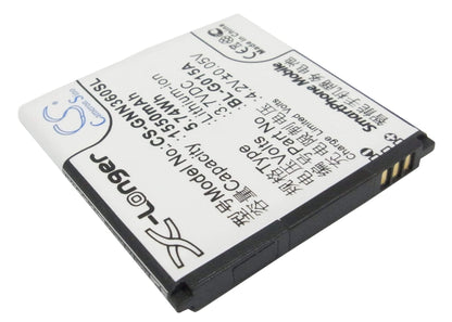 3.7V, 1550mAh, Li-ion Battery fits Gionee, Gn108, Gn205h, 5.735Wh