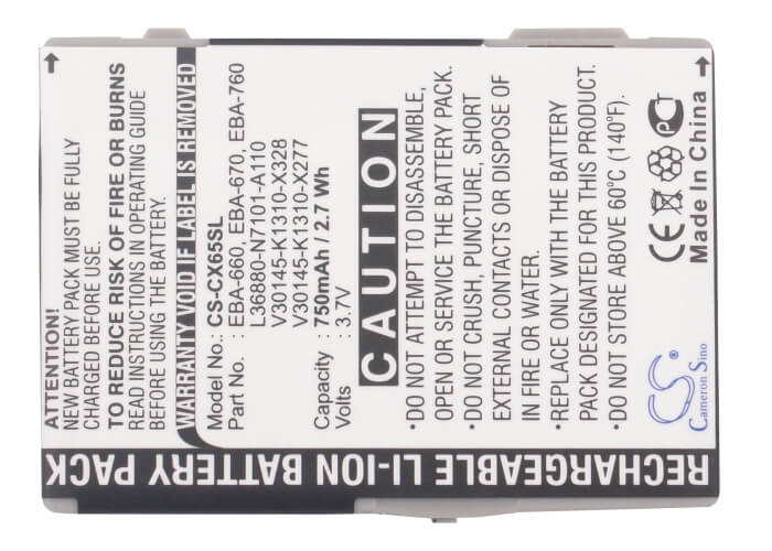 3.7V, 750mAh, Li-ion Battery fits Benq-siemens, M81, 2.775Wh
