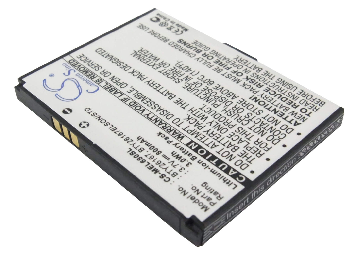 3.7V, 800mAh, Li-ion Battery fits Mobistel, El680, 2.96Wh