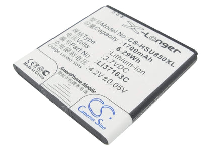 3.7V, 1700mAh, Li-ion Battery fits Hisense, Eg870, Eg876, 6.29Wh