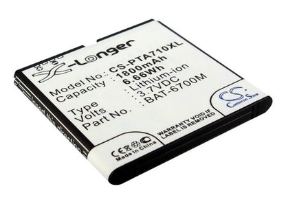 3.7V, 1800mAh, Li-ion Battery fits Pantech, Im-a710, Im-a710k, 6.66Wh