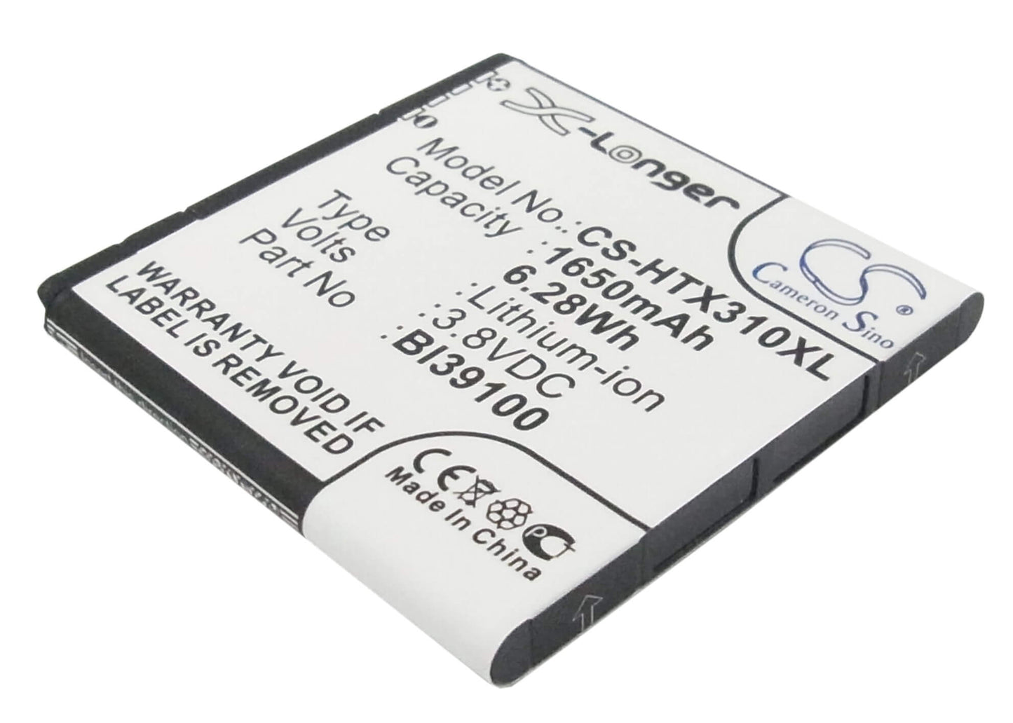 3.8V, 1650mAh, Li-ion Battery fits Htc, Bass, Bunyip, 6.27Wh