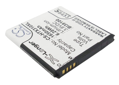 3.8V, 1650mAh, Li-ion Battery fits Htc, Bass, Bunyip, 6.27Wh