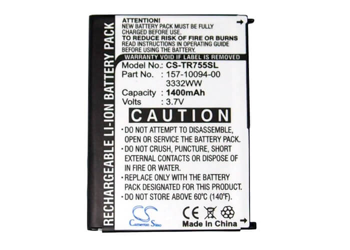 3.7V, 1400mAh, Li-ion Battery fits Palm, Treo 755, Treo 755p, 5.18Wh