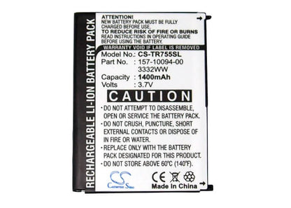 3.7V, 1400mAh, Li-ion Battery fits Palm, Treo 755, Treo 755p, 5.18Wh