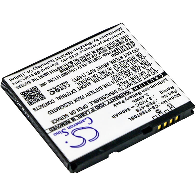 3.7V, 940mAh, Li-ion Battery fits Pantech, P6070, Vybe, 3.478Wh