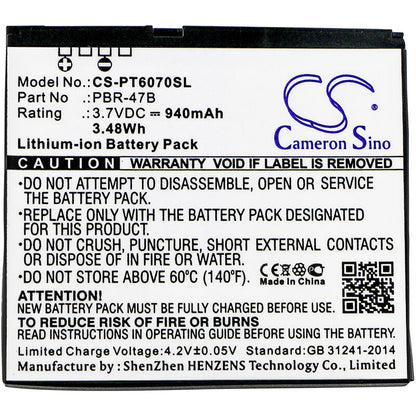 3.7V, 940mAh, Li-ion Battery fits Pantech, P6070, Vybe, 3.478Wh