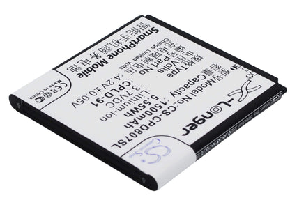 3.7V, 1500mAh, Li-ion Battery fits Coolpad, 8028, 8070, 5.55Wh