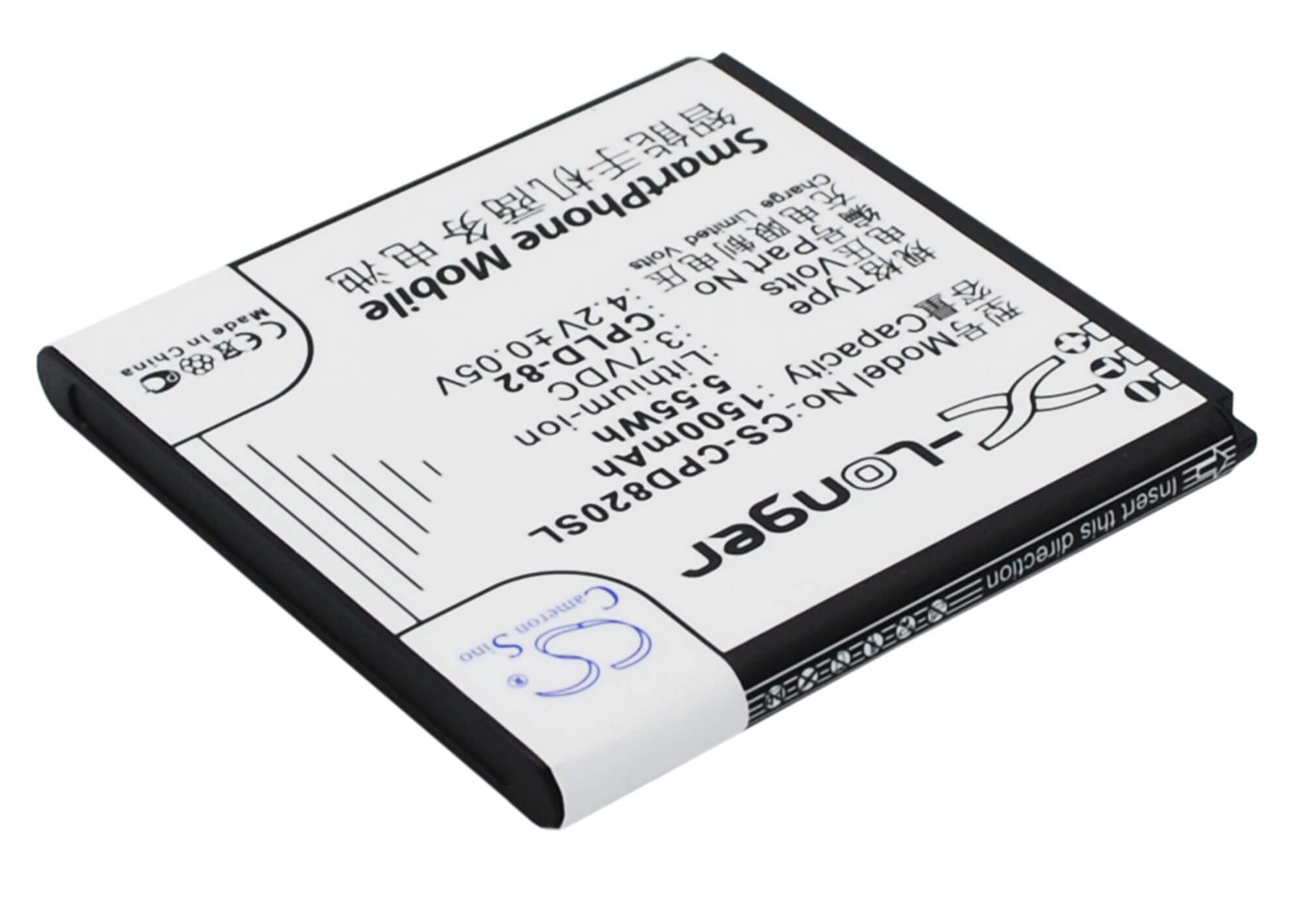 3.7V, 1500mAh, Li-ion Battery fits Coolpad, 8026, 5.55Wh