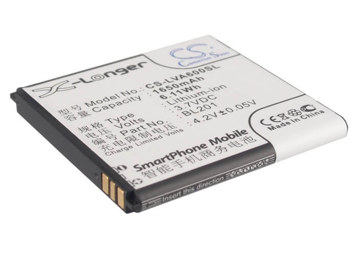 3.7V, 1650mAh, Li-ion Battery fits Lenovo, A60+, 6.105Wh