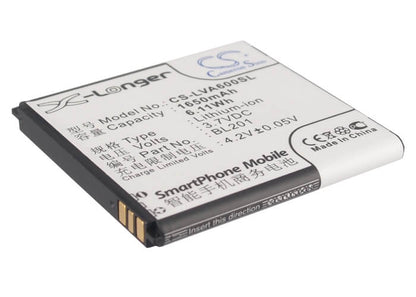 3.7V, 1650mAh, Li-ion Battery fits Lenovo, A60+, 6.105Wh