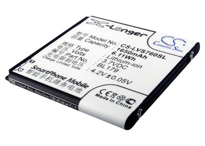 3.7V, 1650mAh, Li-ion Battery fits Lenovo, A288t, A298, 6.105Wh