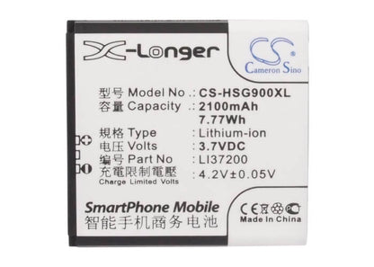 3.7V, 2100mAh, Li-ion Battery fits Hisense, Hs-eg900, 7.77Wh