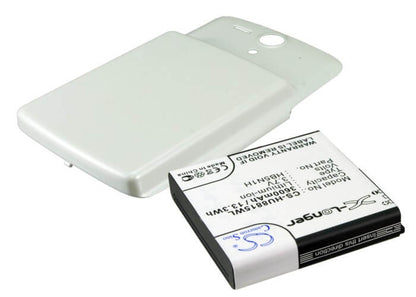 White, 3.7V, 3600mAh, Li-ion Battery fits Huawei, Ascend U8815, U8815, 13.32Wh