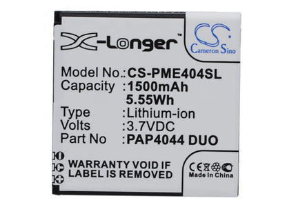 3.7V, 1500mAh, Li-ion Battery fits Prestigio, Multiphone 4044 Duo, 5.55Wh