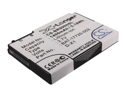3.7V, 1400mAh, Li-ion Battery fits Blackberry, 8900, 8900 Curve, 5.18Wh