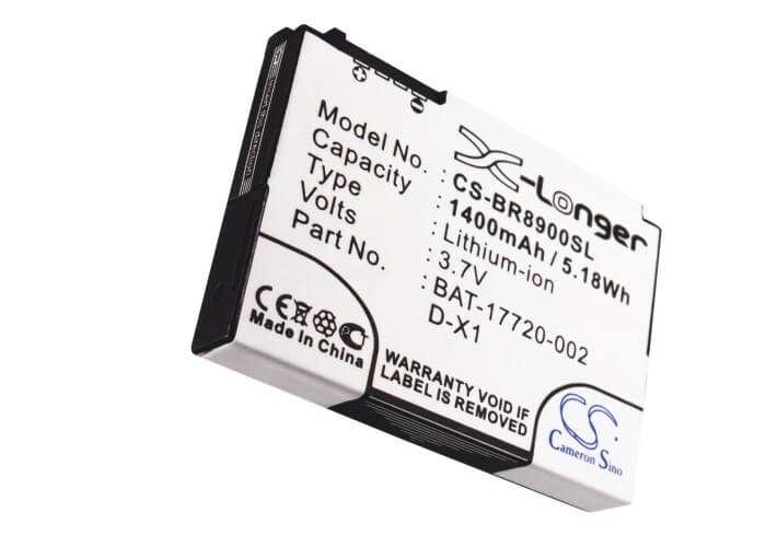 3.7V, 1400mAh, Li-ion Battery fits Blackberry, 8900, 8900 Curve, 5.18Wh