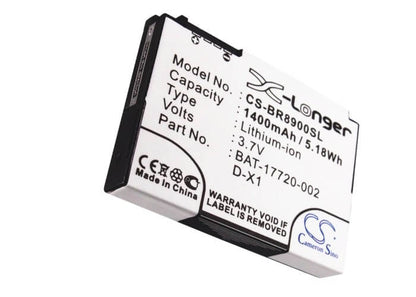 3.7V, 1400mAh, Li-ion Battery fits Blackberry, 8900, 8900 Curve, 5.18Wh