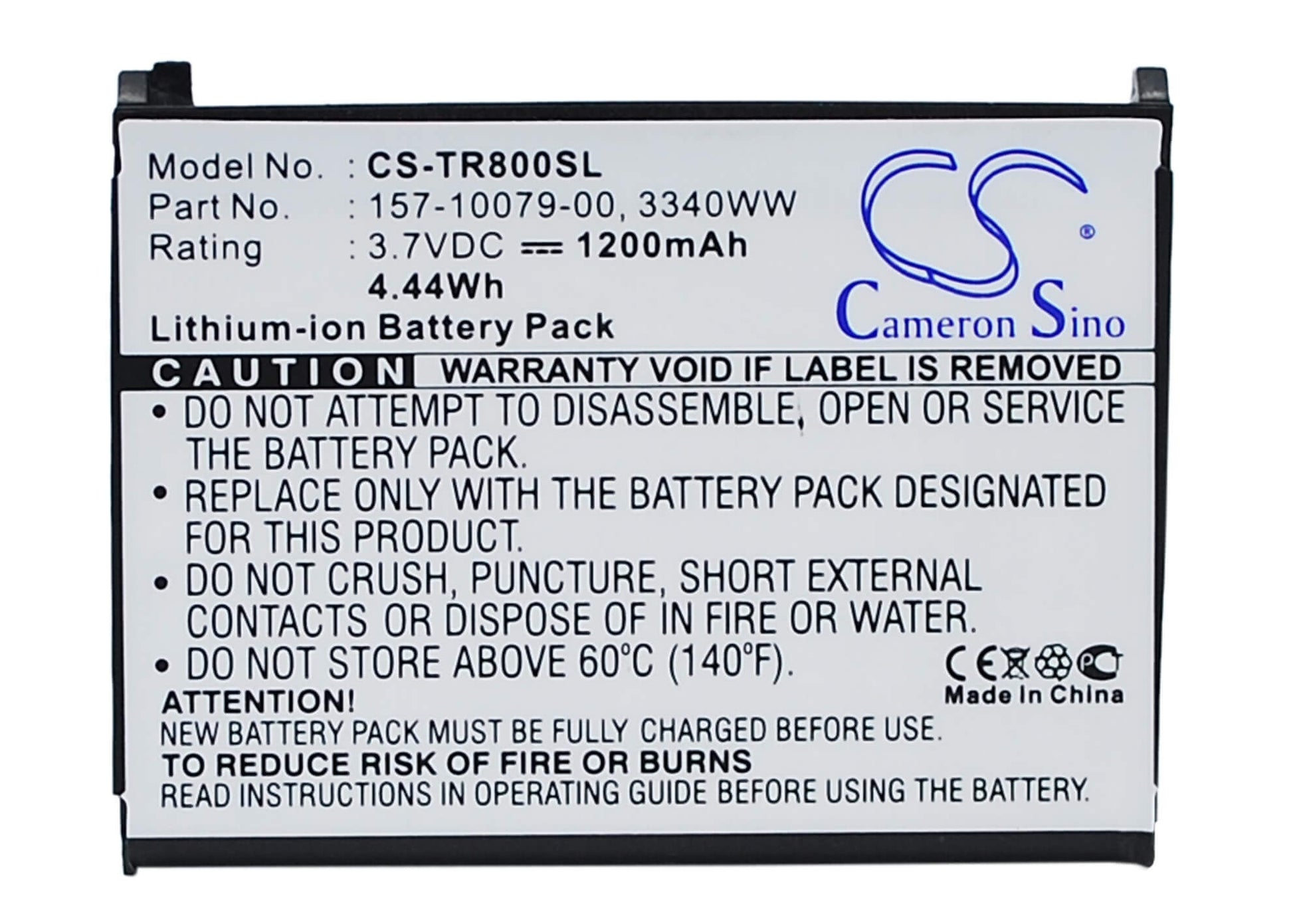 3.7V, 1200mAh, Li-ion Battery fits Palm, Treo 800, Treo 800p, 4.44Wh