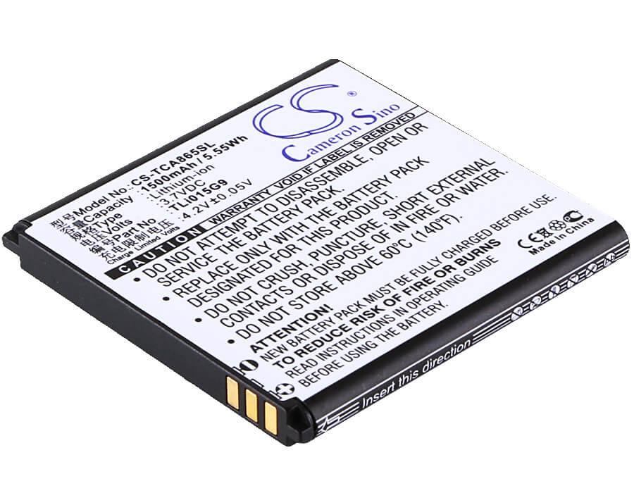 3.7V, 1500mAh, Li-ion Battery fits Tcl, A865, J320c, 5.55Wh