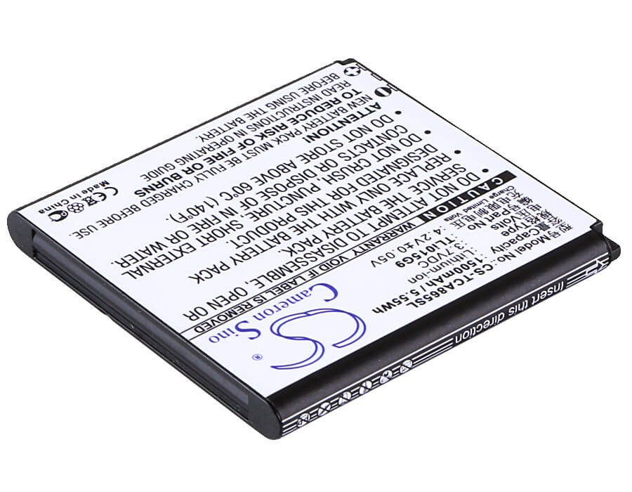 3.7V, 1500mAh, Li-ion Battery fits Tcl, A865, J320c, 5.55Wh