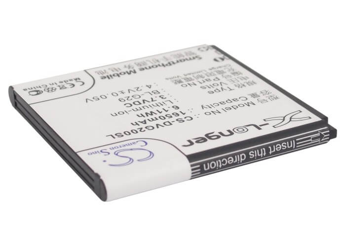 3.7V, 1650mAh, Li-ion Battery fits Doov, D200t, D210t, 6.105Wh