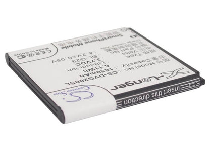 3.7V, 1650mAh, Li-ion Battery fits Doov, D200t, D210t, 6.105Wh