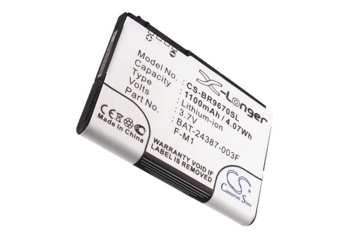 3.7V, 1100mAh, Li-ion Battery fits Blackberry, 9670, Oxford, 4.07Wh