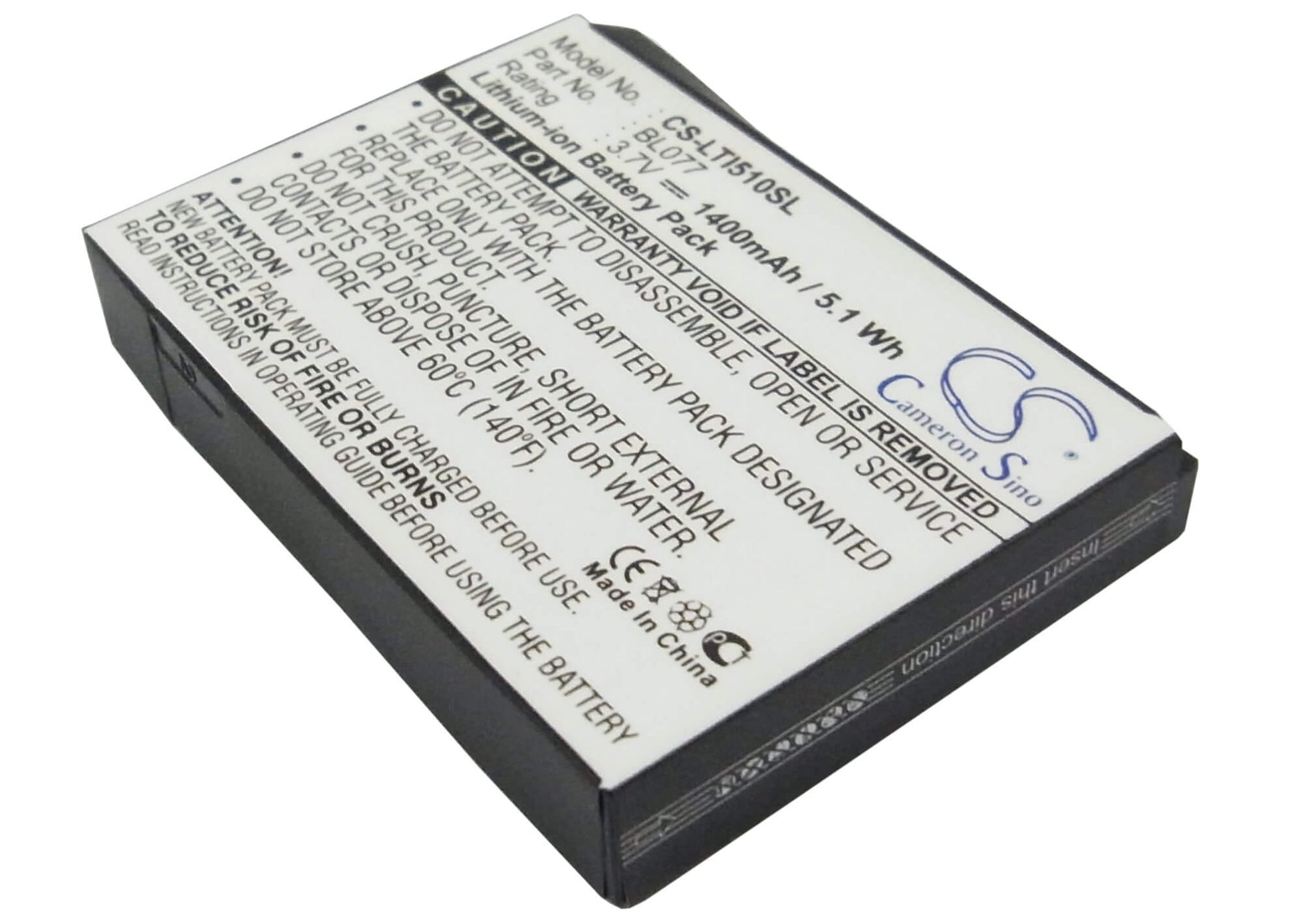 3.7V, 1400mAh, Li-ion Battery fits Lenovo, I510, 5.18Wh