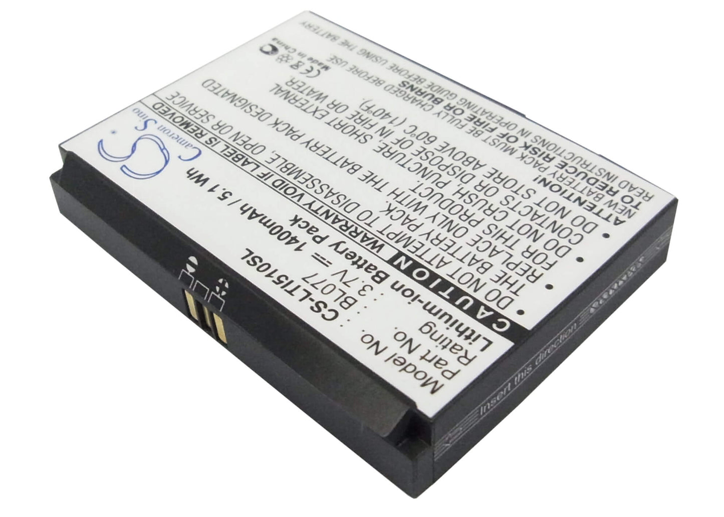 3.7V, 1400mAh, Li-ion Battery fits Lenovo, I510, 5.18Wh
