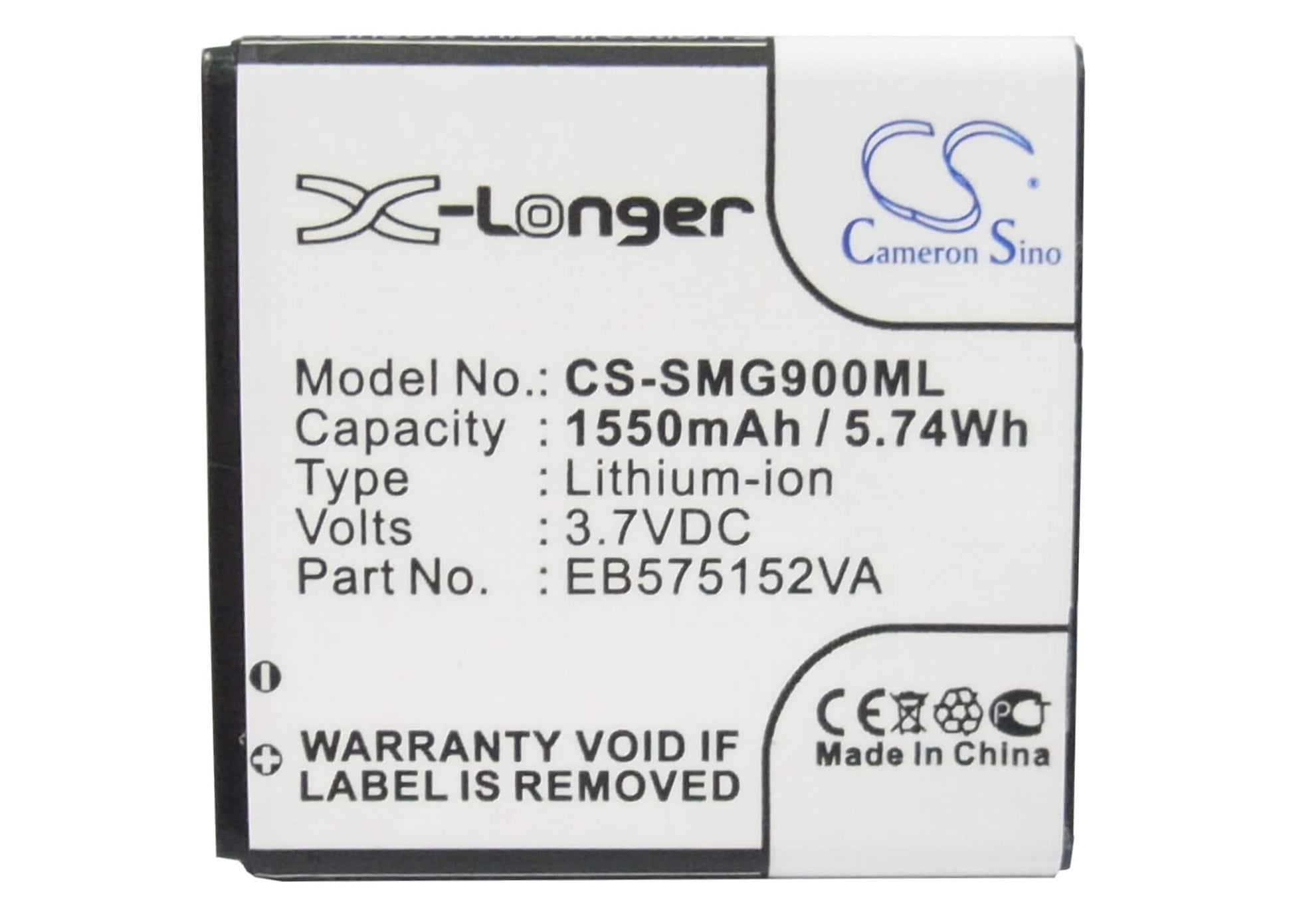 3.7V, 1550mAh, Li-ion Battery fits Samsung, Captivate Glide, Captivate I897, 5.735Wh