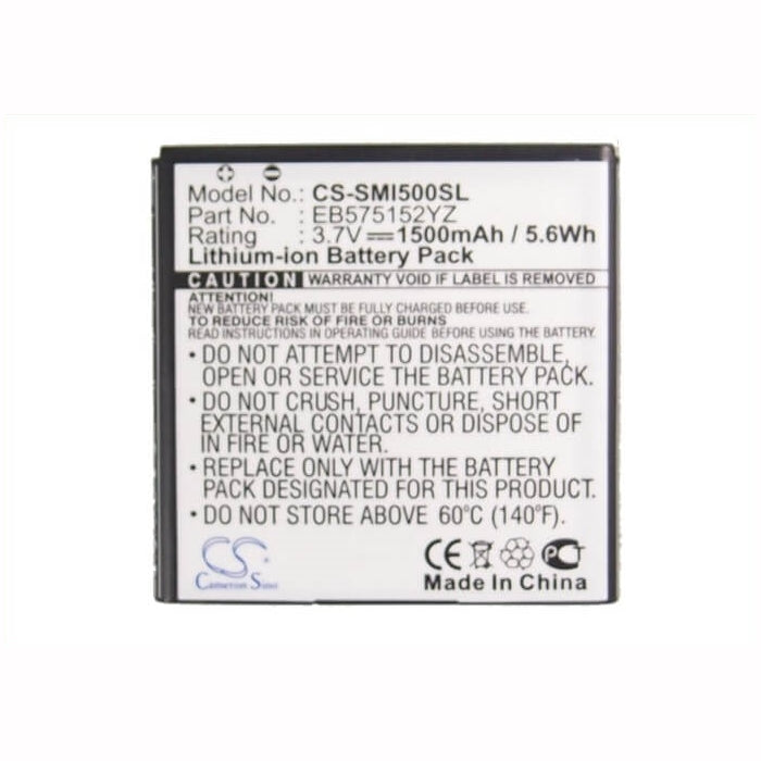 3.7V, 1500mAh, Li-ion Battery fits Samsung, Sch-i500, 5.55Wh