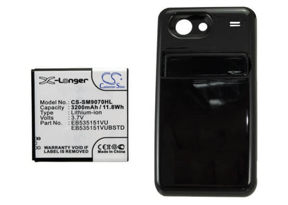 3.7V, 3200mAh, Li-ion Battery fits Samsung, Galaxy S Advance, Gt-i9070, 11.84Wh