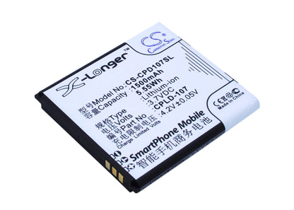 3.7V, 1500mAh, Li-ion Battery fits Coolpad, 5108, 5109, 5.55Wh