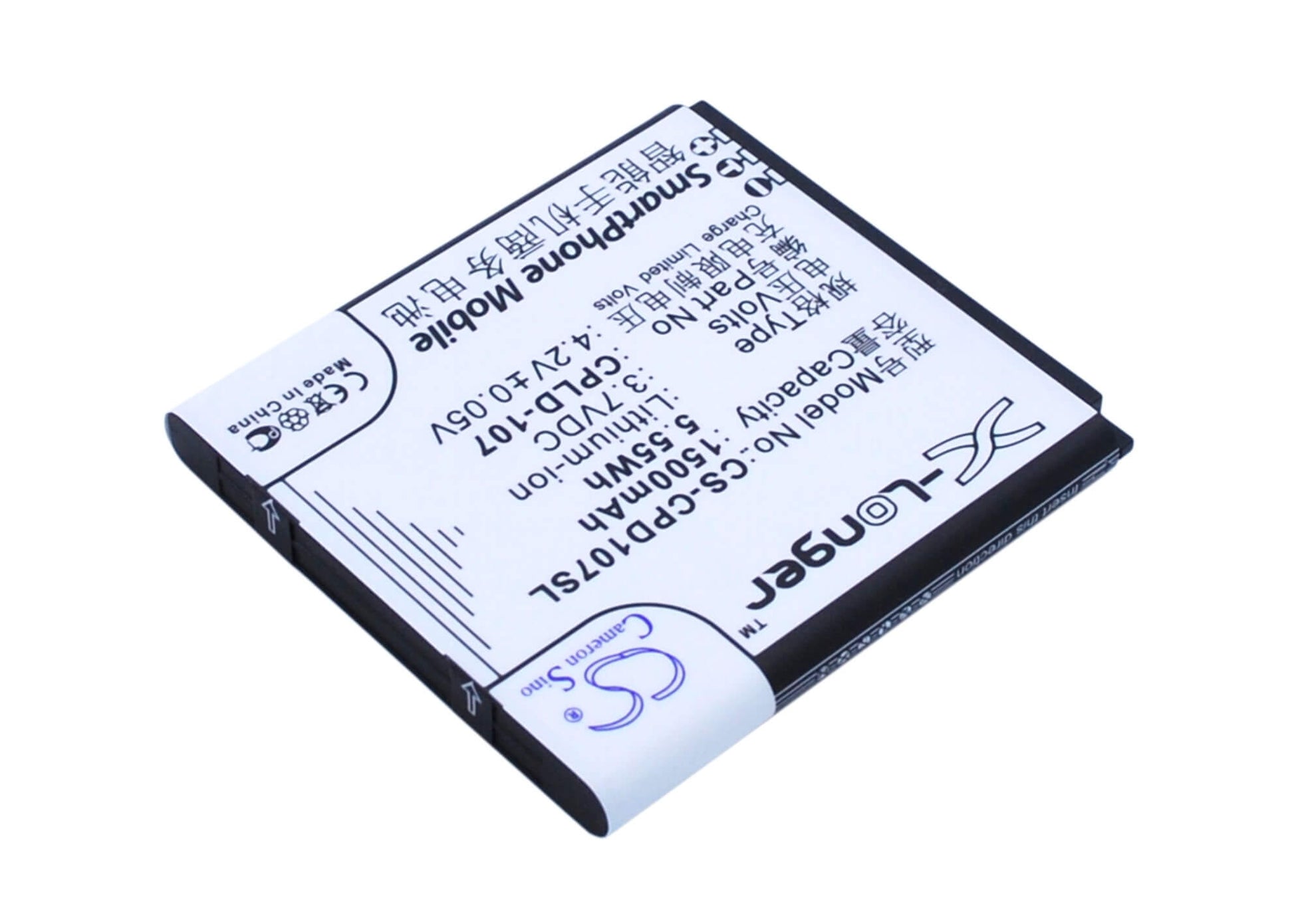 3.7V, 1500mAh, Li-ion Battery fits Coolpad, 5108, 5109, 5.55Wh